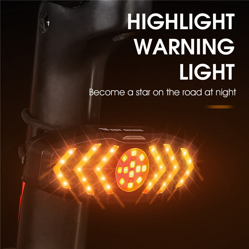 WEST BIKING YP0701313 Rechargeable Bike LED Tail Light Remote Control Bicycle Cycling Turn Signal Warning Rear Lamp with Horn Reminder Tone