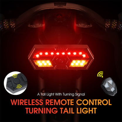 WEST BIKING YP0701314 Bike LED Tail Light Bicycle Horn Turn Signal Warning Rear Lamp with Remote Control