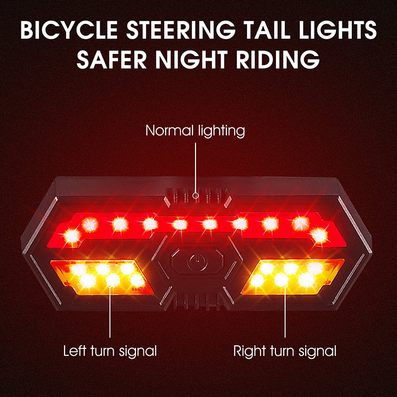 WEST BIKING YP0701314 Bike LED Tail Light Bicycle Horn Turn Signal Warning Rear Lamp with Remote Control