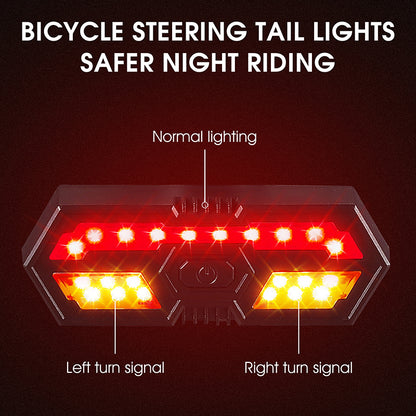 WEST BIKING YP0701314 Bike LED Tail Light Bicycle Horn Turn Signal Warning Rear Lamp with Remote Control