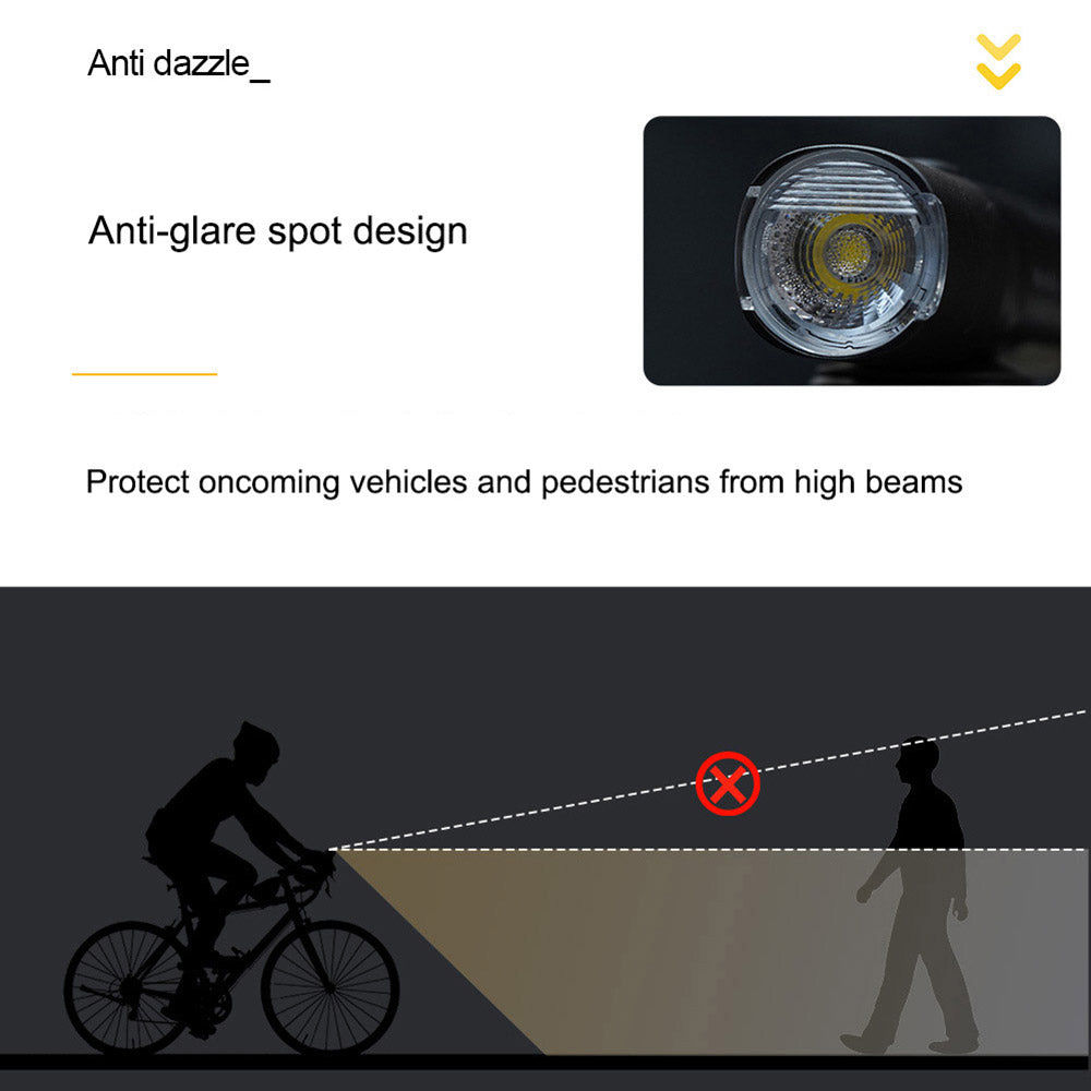 WIND&MOON M02-400 Bright LED Bike Front Light Rechargeable Waterproof Bicycle Outdoor Cycling Safety Lamp Torch