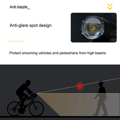 WIND&MOON M02-400 Bright LED Bike Front Light Rechargeable Waterproof Bicycle Outdoor Cycling Safety Lamp Torch