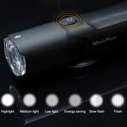 WIND&MOON M02-400 Bright LED Bike Front Light Rechargeable Waterproof Bicycle Outdoor Cycling Safety Lamp Torch