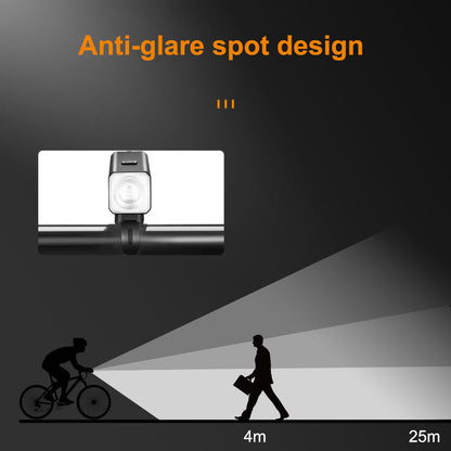 WIND&MOON M01-1500F Bicycle Front Light 1500LM Night Cycling LED Lamp USB Rechargeable 4 Modes Waterproof Torch