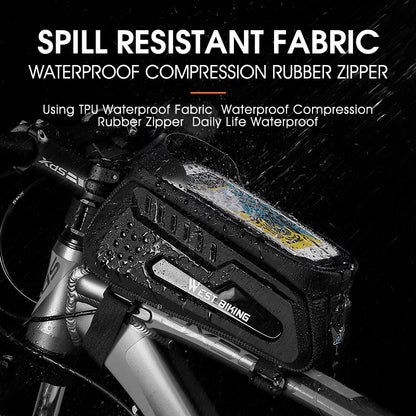 WEST BIKING YP0707293 2L MTB Road Bicycle Top Tube Hard Shell Storage Bag Bike Front Beam Touch Screen Phone Holder Bag