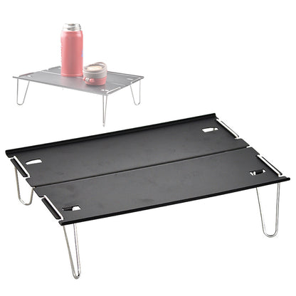 LUCKSTONE ZDZ-003-GY Aluminum Table Easy Folding Desk Outdoor Lightweight Supply for Camping, Beach, Backyards, BBQ, Party