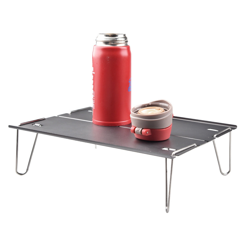 LUCKSTONE ZDZ-003-GY Aluminum Table Easy Folding Desk Outdoor Lightweight Supply for Camping, Beach, Backyards, BBQ, Party