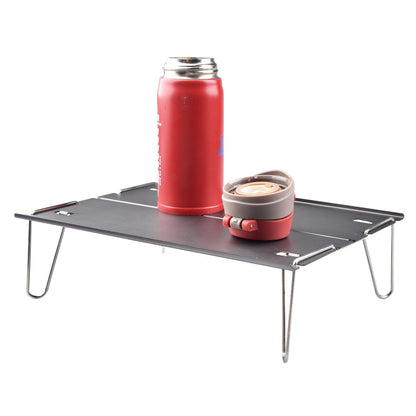 LUCKSTONE ZDZ-003-GY Aluminum Table Easy Folding Desk Outdoor Lightweight Supply for Camping, Beach, Backyards, BBQ, Party