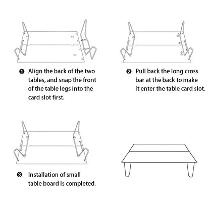 LUCKSTONE ZDZ-003-GY Aluminum Table Easy Folding Desk Outdoor Lightweight Supply for Camping, Beach, Backyards, BBQ, Party