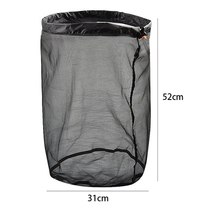 LUCKSTONE Size XXL Drawstring Mesh Laundry Storage Bag Litter Pouch Multifunction Fishing Net Easy Folding for Travelling Camping Hiking