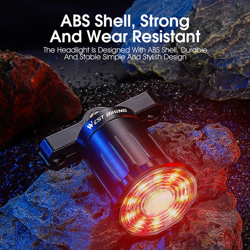 WEST BIKING YP0701331 Intelligent Bicycle Rear Lamp Smart Sensor Brake MTB Bike Tail Light with Colorful Light