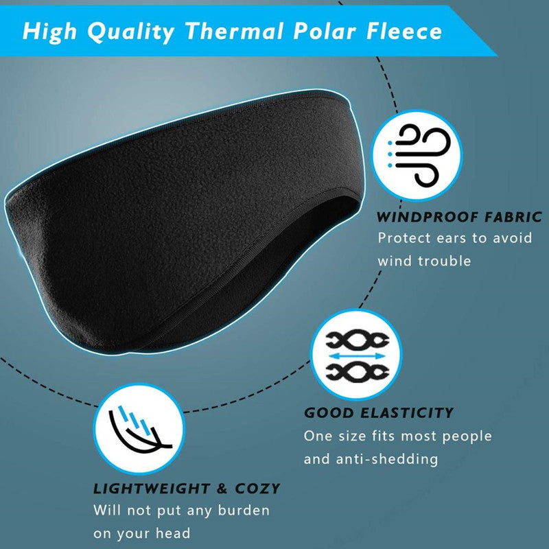 A55 Autumn Winter Ear Forehead Protection Warm Earmuff Headgear Outdoor Cycling Running Skiing Fleece Sports Headband