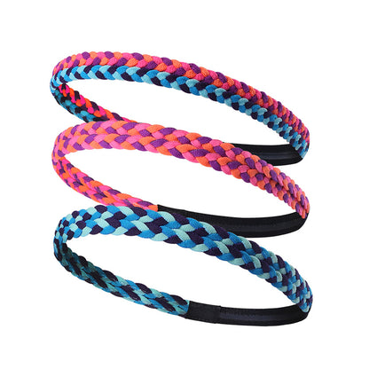 A8 Sports Running Yoga Fitness Braid Headband Unisex Non-Slip Plait Design Hair Band Sweatband