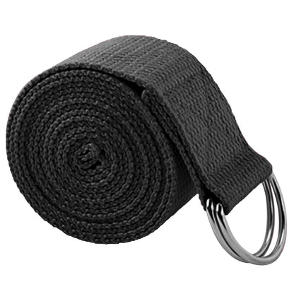 Yoga Strap Polyester Fiber Athletic Stretch Band Adjustable Metal D-Ring Buckle Loop Best for Holding Poses Stretching Pilates Increase Flexibility