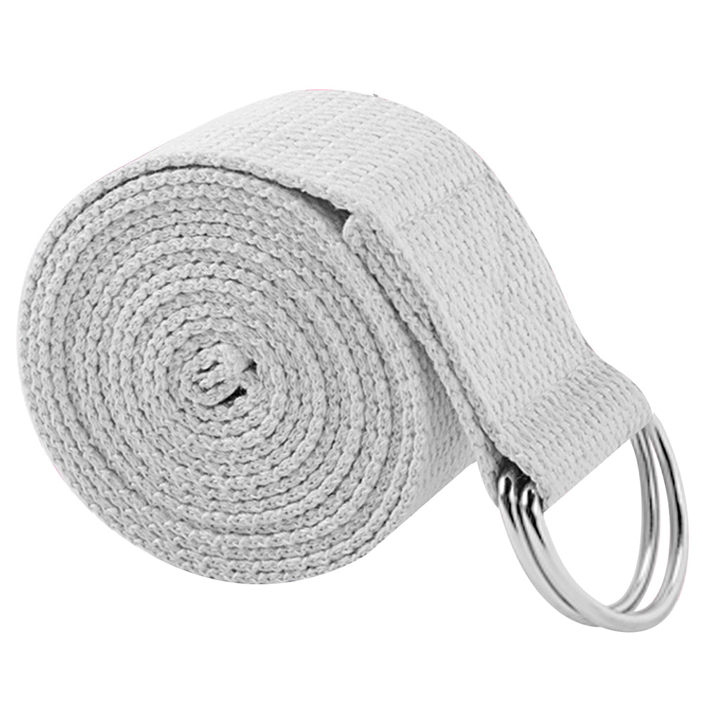 Yoga Strap Polyester Fiber Athletic Stretch Band Adjustable Metal D-Ring Buckle Loop Best for Holding Poses Stretching Pilates Increase Flexibility