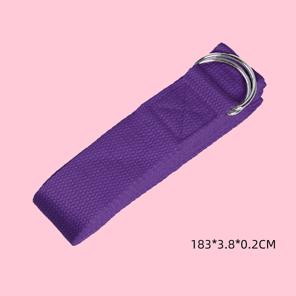 Yoga Strap Polyester Fiber Athletic Stretch Band Adjustable Metal D-Ring Buckle Loop Best for Holding Poses Stretching Pilates Increase Flexibility