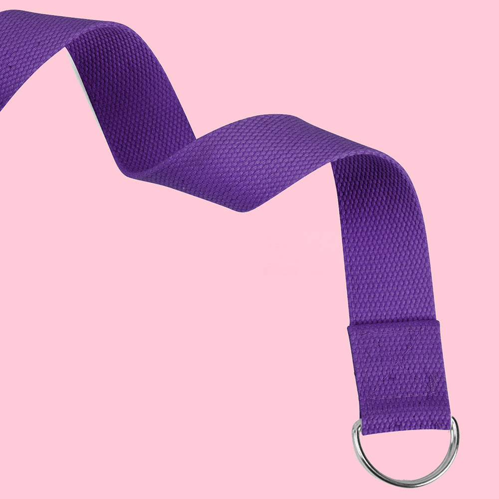 Yoga Strap Polyester Fiber Athletic Stretch Band Adjustable Metal D-Ring Buckle Loop Best for Holding Poses Stretching Pilates Increase Flexibility