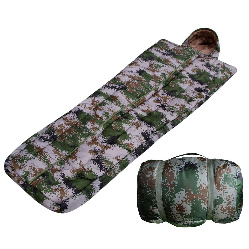 DYSD001 2000G Thick Sleeping Bag Camouflage Camping Envelope Sleeping Bag Waterproof Warm Outdoor Hiking Sleeping Cover