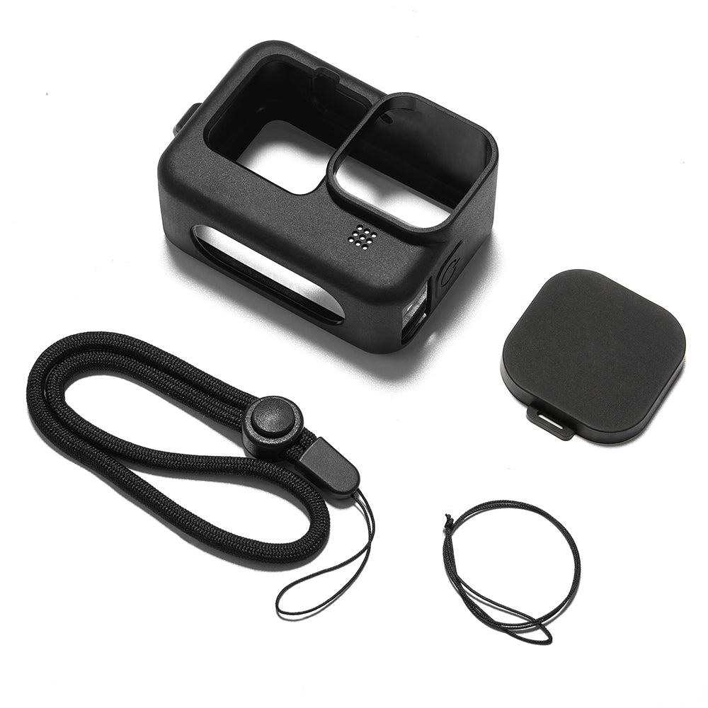 Silicone Case Protector Cover + Lens Cap + Lanyard for GoPro Hero 9 Action Camera