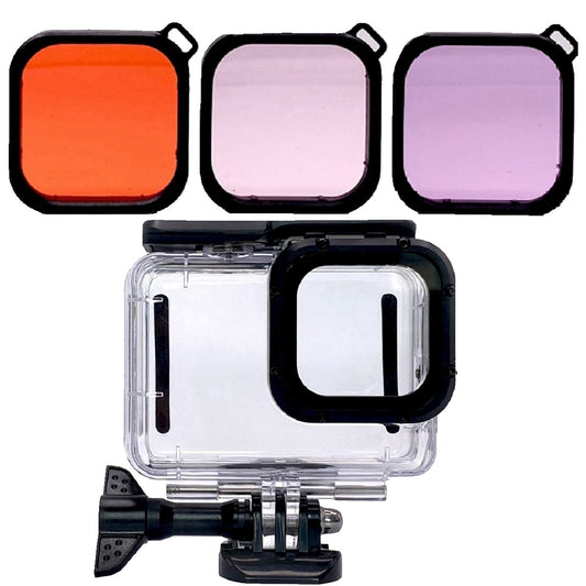 For Gopro Hero 9 Black Accessories Case Diving Filter Red+Pink+Purple Lens Filter Set AT1155