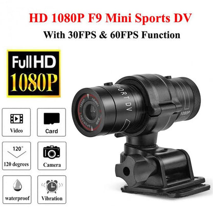 F9 HD 1080P 120 Degrees Outdoor Sports DV Mini Camcorder Waterproof Bike Motorcycle Helmet Video Camera