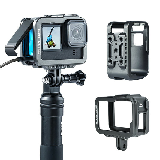 TELESIN GP-FMS-901 Camera Protective Frame Anti-drop Metal Housing Case for GoPro Hero 10/9