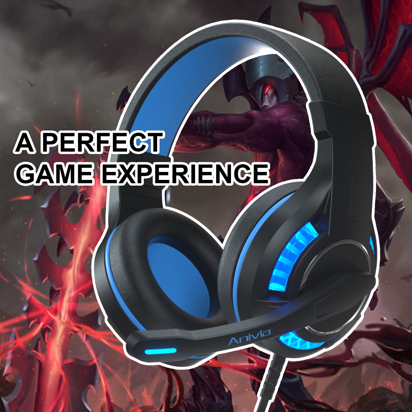 ANIVIA MH603 Head-mounted USB+3.5mm Wired Stereo Sound E-sports Headphone Computer Gaming Headset with Adjustable Angle Mic