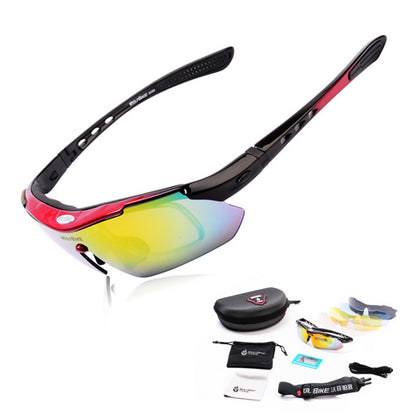 WOLFBIKE BYJ-013 Bicycle Cycling Glasses Sports Sunglasses Anti-UV Polarized Goggles with Interchangeable Lenses