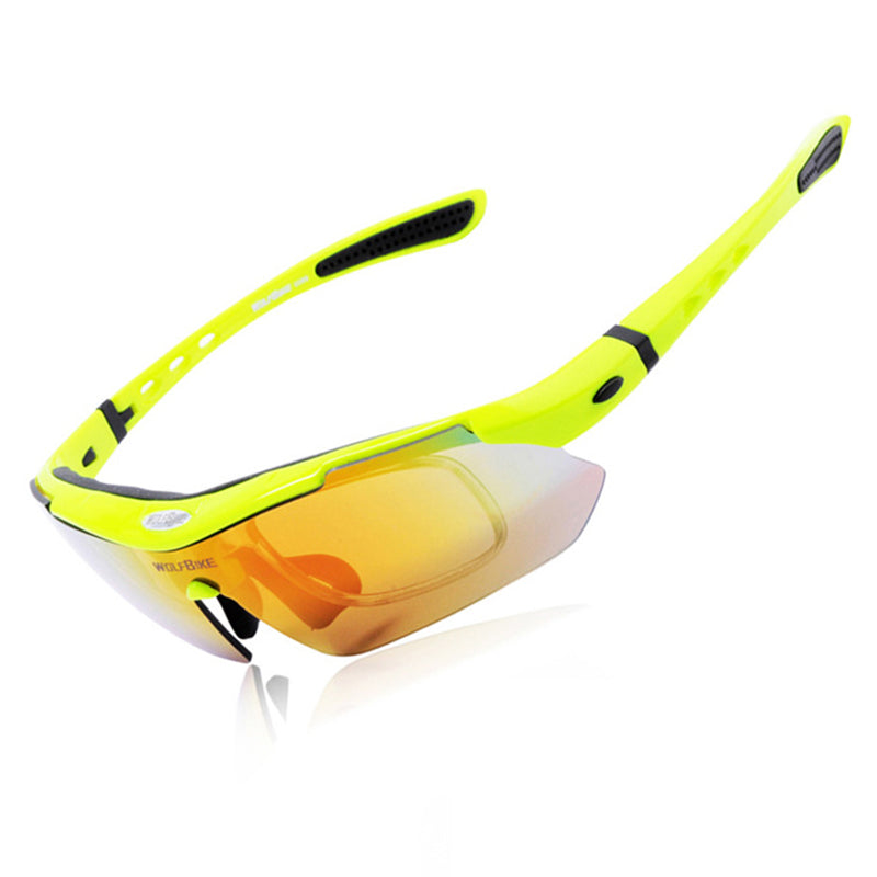 WOLFBIKE BYJ-013 Bicycle Cycling Glasses Sports Sunglasses Anti-UV Polarized Goggles with Interchangeable Lenses