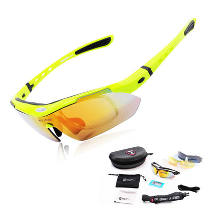 WOLFBIKE BYJ-013 Bicycle Cycling Glasses Sports Sunglasses Anti-UV Polarized Goggles with Interchangeable Lenses