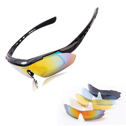 WOLFBIKE BYJ-013 Bicycle Cycling Glasses Sports Sunglasses Anti-UV Polarized Goggles with Interchangeable Lenses