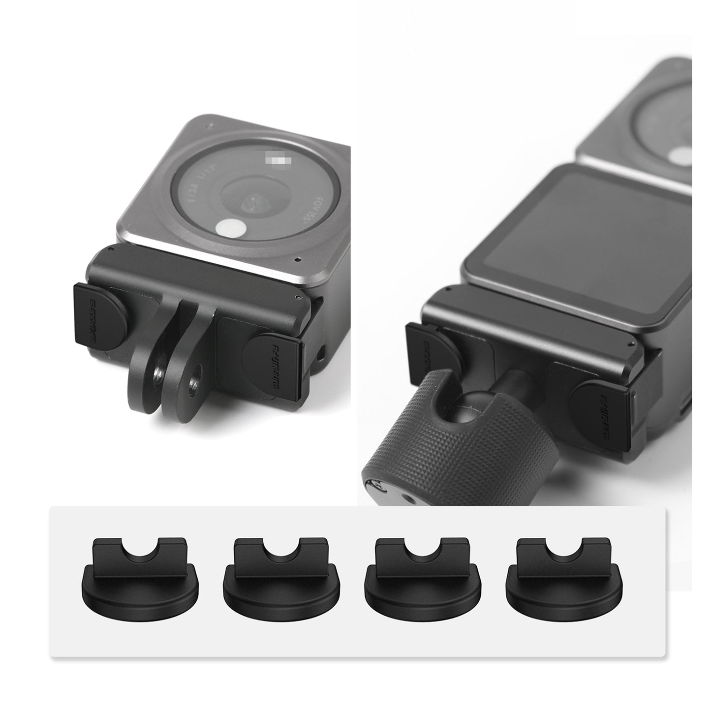 SUNNYLIFE OA2-DC339 4Pcs/Set Locking-Up Anti-release Silicone Plug Camera Accessory Anti-Dropping Buckle for DJI Action 2