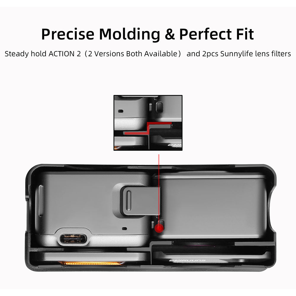 SUNNYLIFE OA2-SN343 For DJI Action 2 Carrying Case Mini Portable Protector Drop-Proof Storage Box Camera Accessories