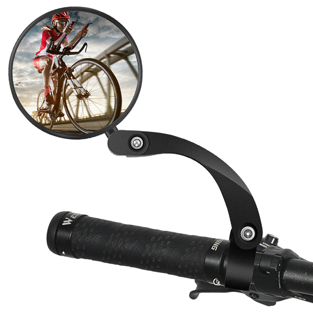 WEST BIKING YP0720034 1Pc Cycling 360 Degree Rotating Wide Angle HD Rearview Mirror MTB Road Bicycle Long Arm Handlebar Mirror with Warning Reflector