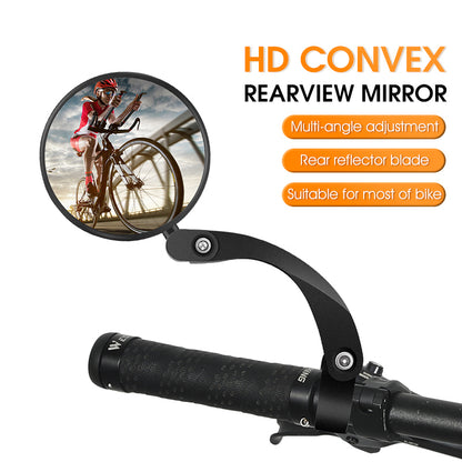 WEST BIKING YP0720034 1Pc Cycling 360 Degree Rotating Wide Angle HD Rearview Mirror MTB Road Bicycle Long Arm Handlebar Mirror with Warning Reflector