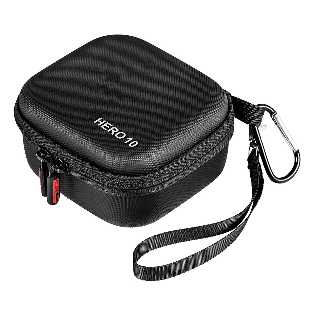 STARTRC 1110667 For GoPro Hero 10 Portable Zipper Case PU Leather Textured Handle Strap Accessories Storage Bag