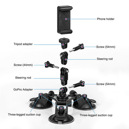 STARTRC 1110789 for GoPro 10/9 / Insta360 One X2/X Three Sucker Design Camera Phone Car Holder Suction Cup Mount Bracket