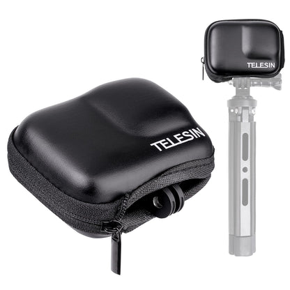 TELESIN GP-CPB-901 Storage Bag for GoPro Hero 9/10 Shockproof EVA+PU Leather Carrying Case Portable Box Camera Accessories Travel Kit