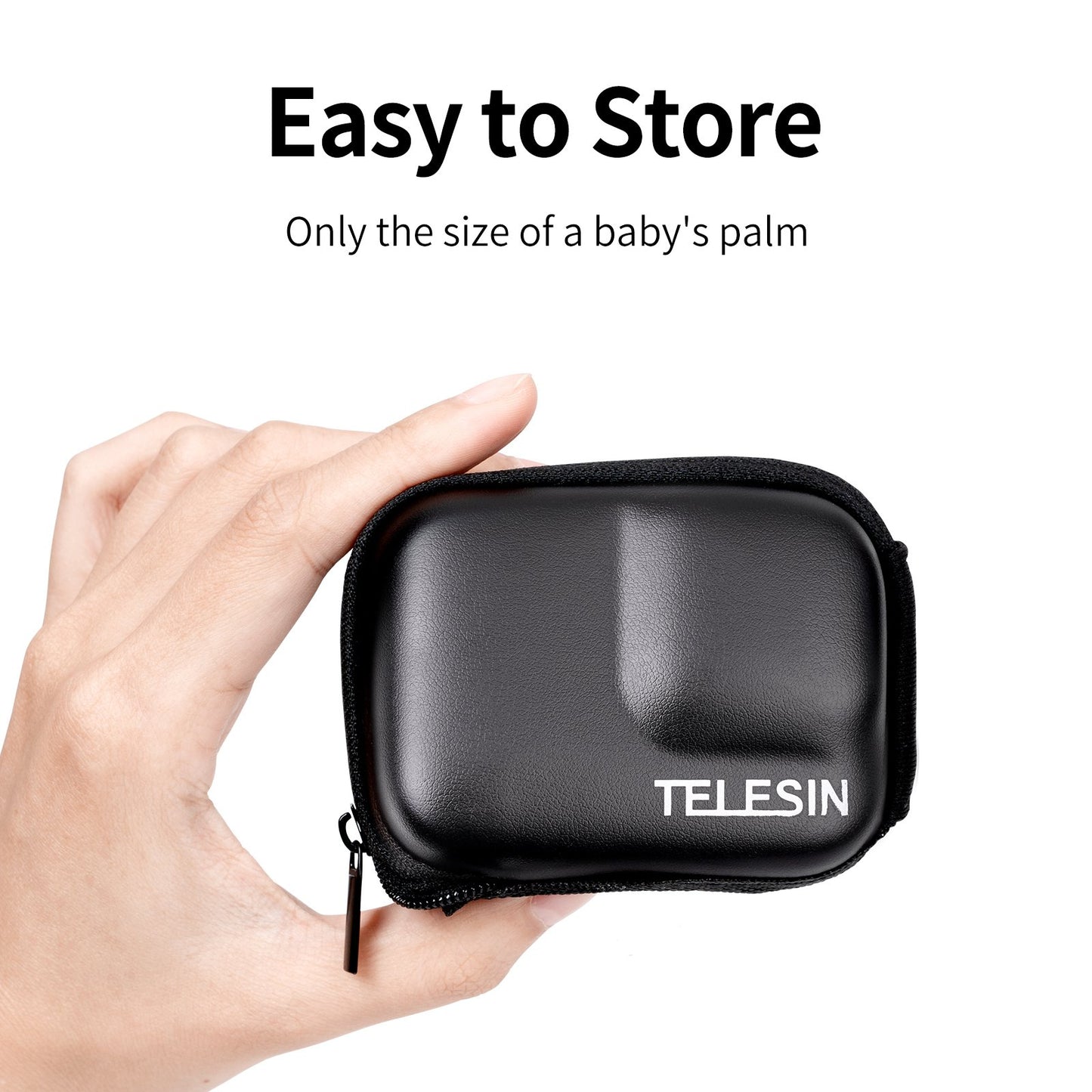 TELESIN GP-CPB-901 Storage Bag for GoPro Hero 9/10 Shockproof EVA+PU Leather Carrying Case Portable Box Camera Accessories Travel Kit