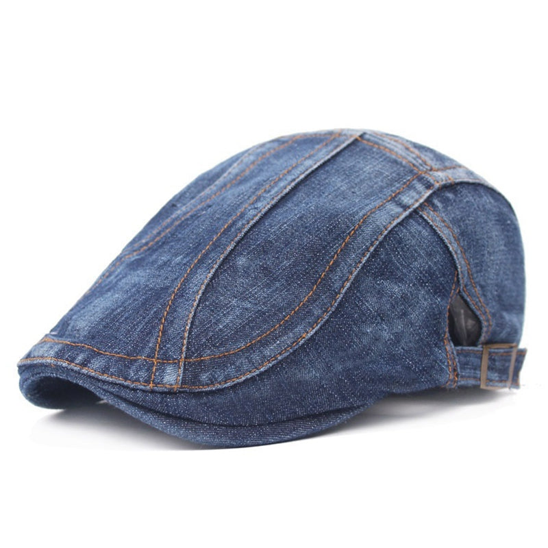 Retro Casual Denim Cap Men Women Adjustable Breathable Washed Cap Beret Hat