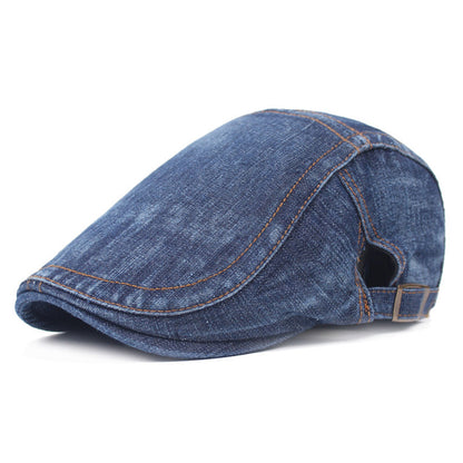 Retro Casual Denim Cap Men Women Adjustable Breathable Washed Cap Beret Hat