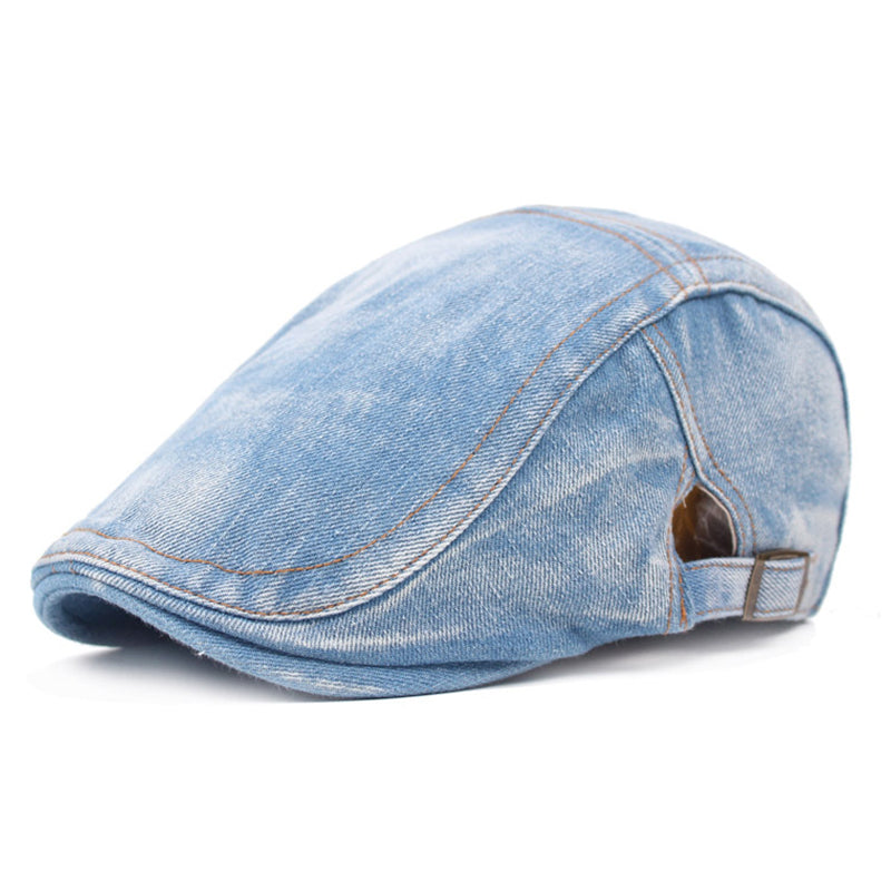 Retro Casual Denim Cap Men Women Adjustable Breathable Washed Cap Beret Hat