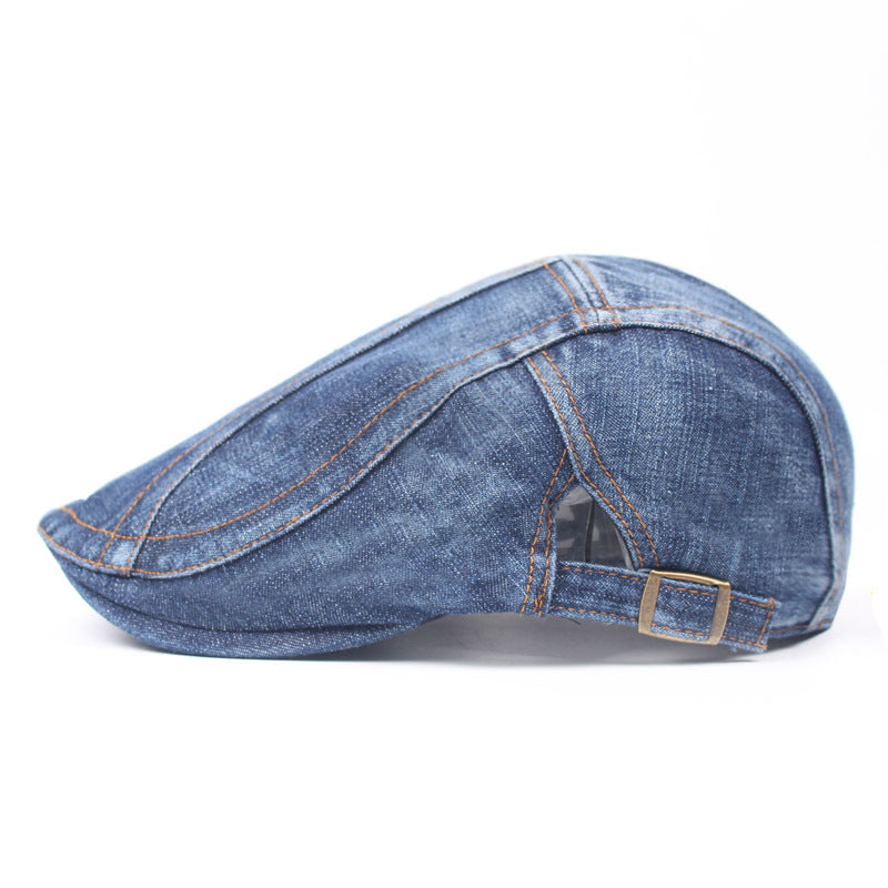 Retro Casual Denim Cap Men Women Adjustable Breathable Washed Cap Beret Hat