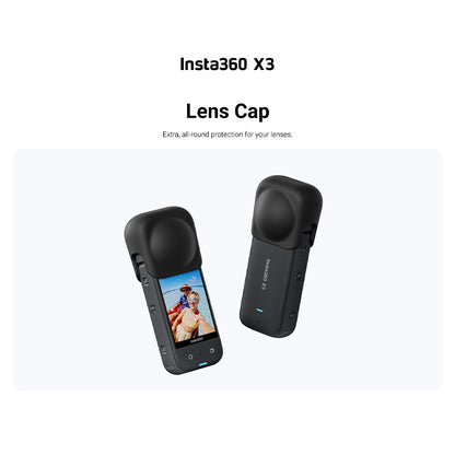 Anti-scratch Lens Cover for Insta360 X3 Panoramic Camera, Dust-proof Soft Silicone Lens Cap