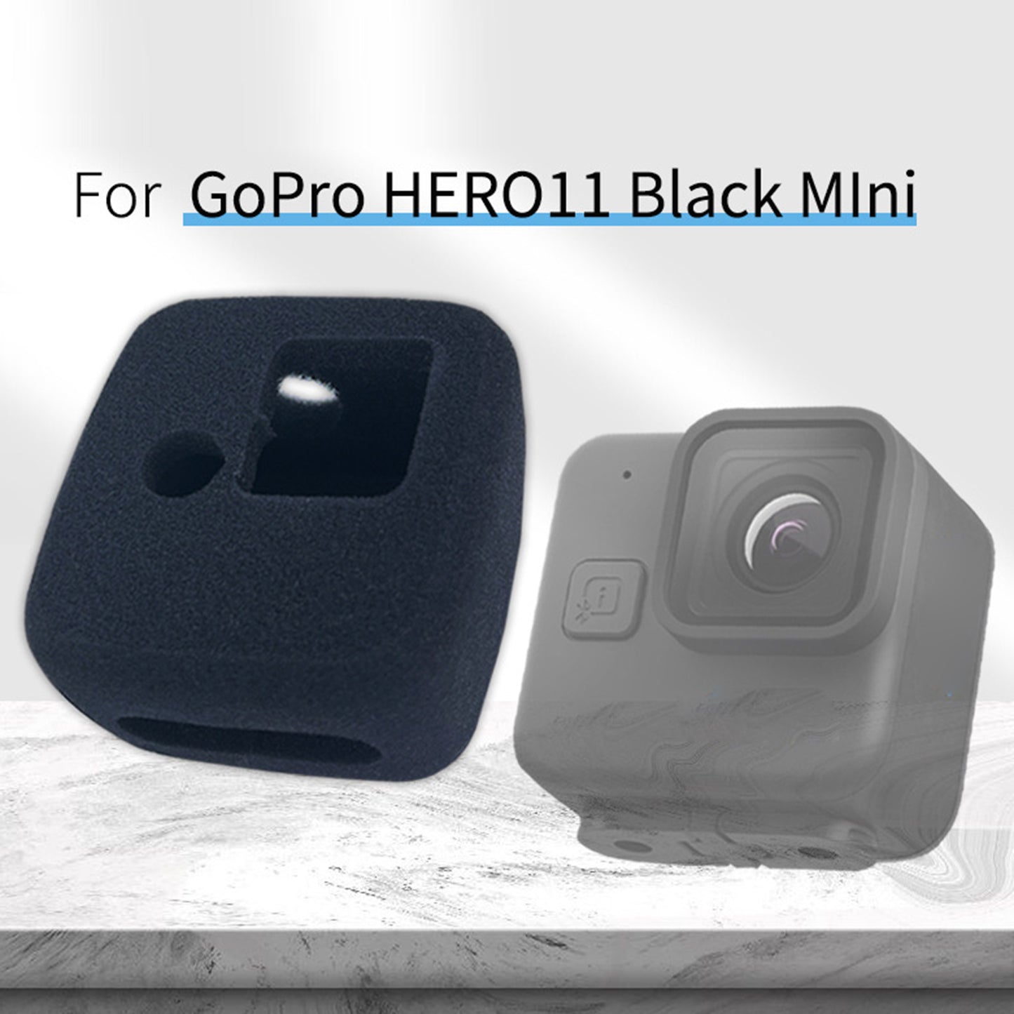 For GoPro Hero 11 Black Mini Windproof Cover Action Camera Sponge Windscreen Case