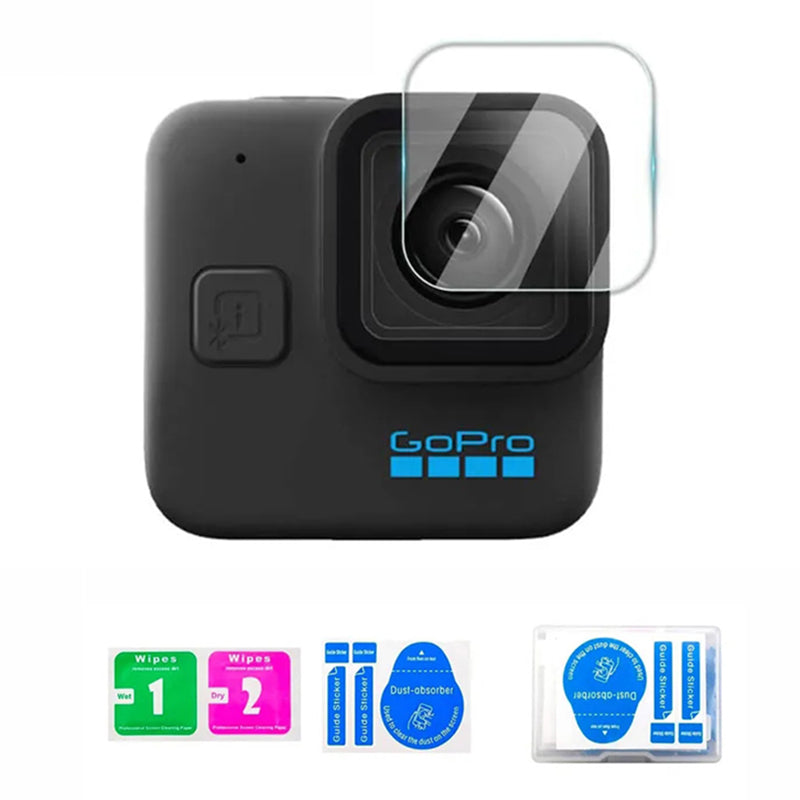 For GoPro Hero 11 Black Mini Silicone Protective Cover Action Camera Anti-collision Case with Tempered Glass Lens Film