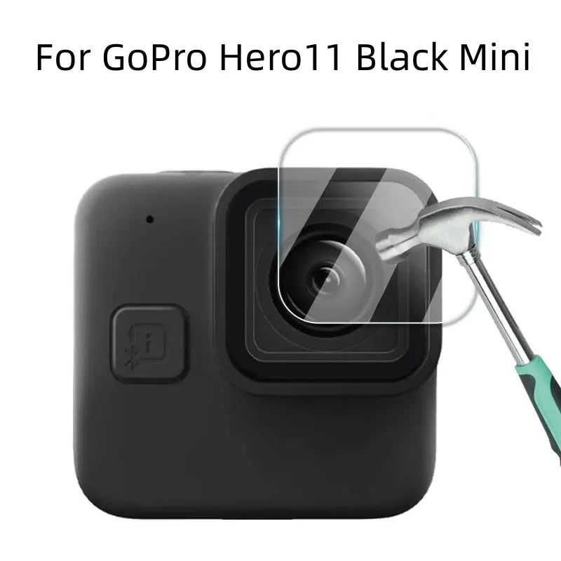 For GoPro Hero 11 Black Mini Silicone Protective Cover Action Camera Anti-collision Case with Tempered Glass Lens Film