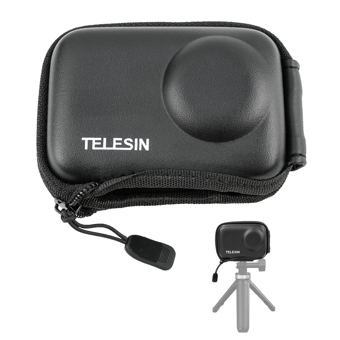 TELESIN OA-BAG-002 For DJI Osmo Action3 PU Leather+EVA Storage Protection Bag with Half Open Zip