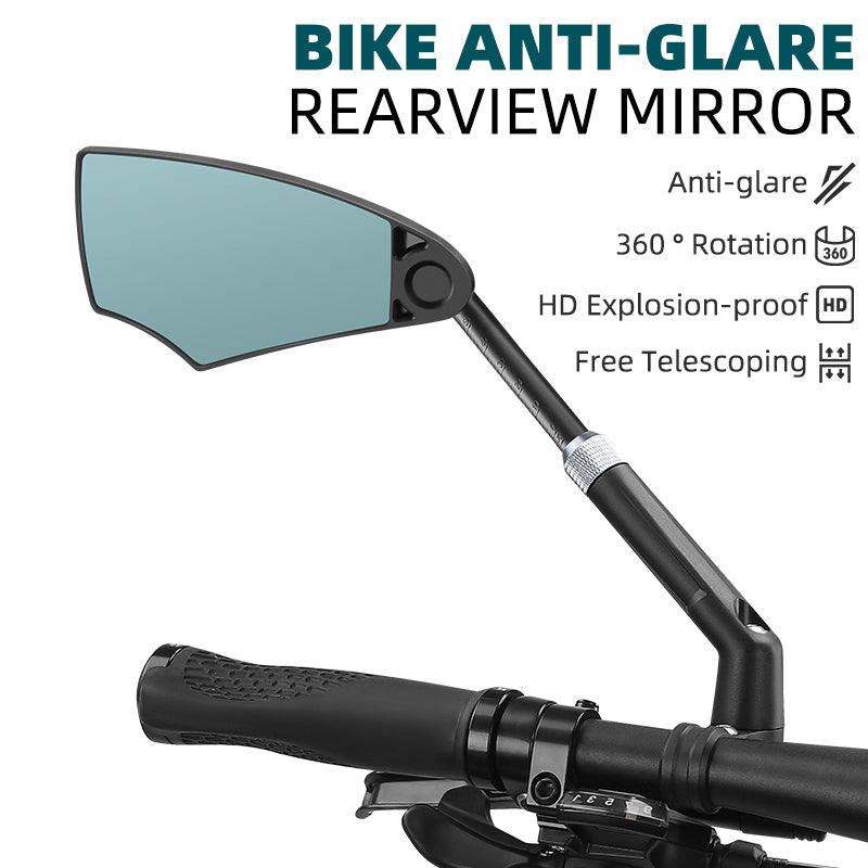 WEST BIKING YP0720045 Bicycle Anti-Dazzle Rearview Mirror Retractable Explosion-Proof HD Rear View Mirror for Bike, MTB