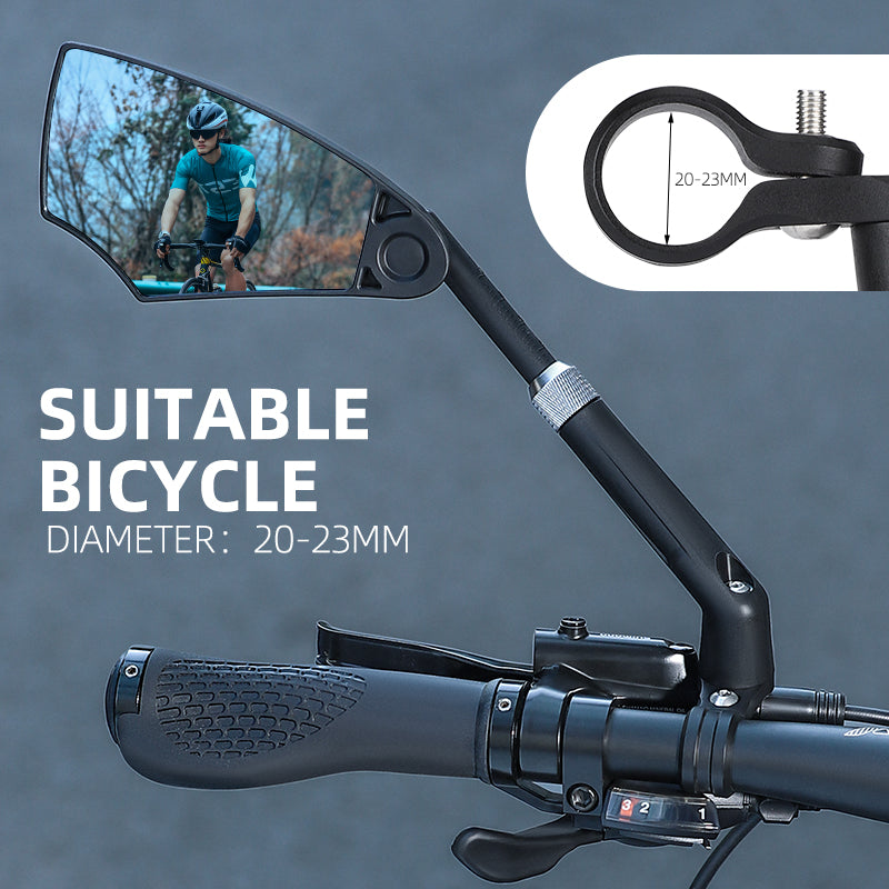 WEST BIKING YP0720045 Bicycle Anti-Dazzle Rearview Mirror Retractable Explosion-Proof HD Rear View Mirror for Bike, MTB